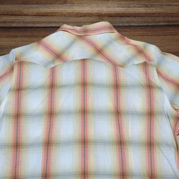 Roper LS Pearl Snap Brown & Yellow Retro Classic Western Shirt - Size Large - Picture 4 of 6
